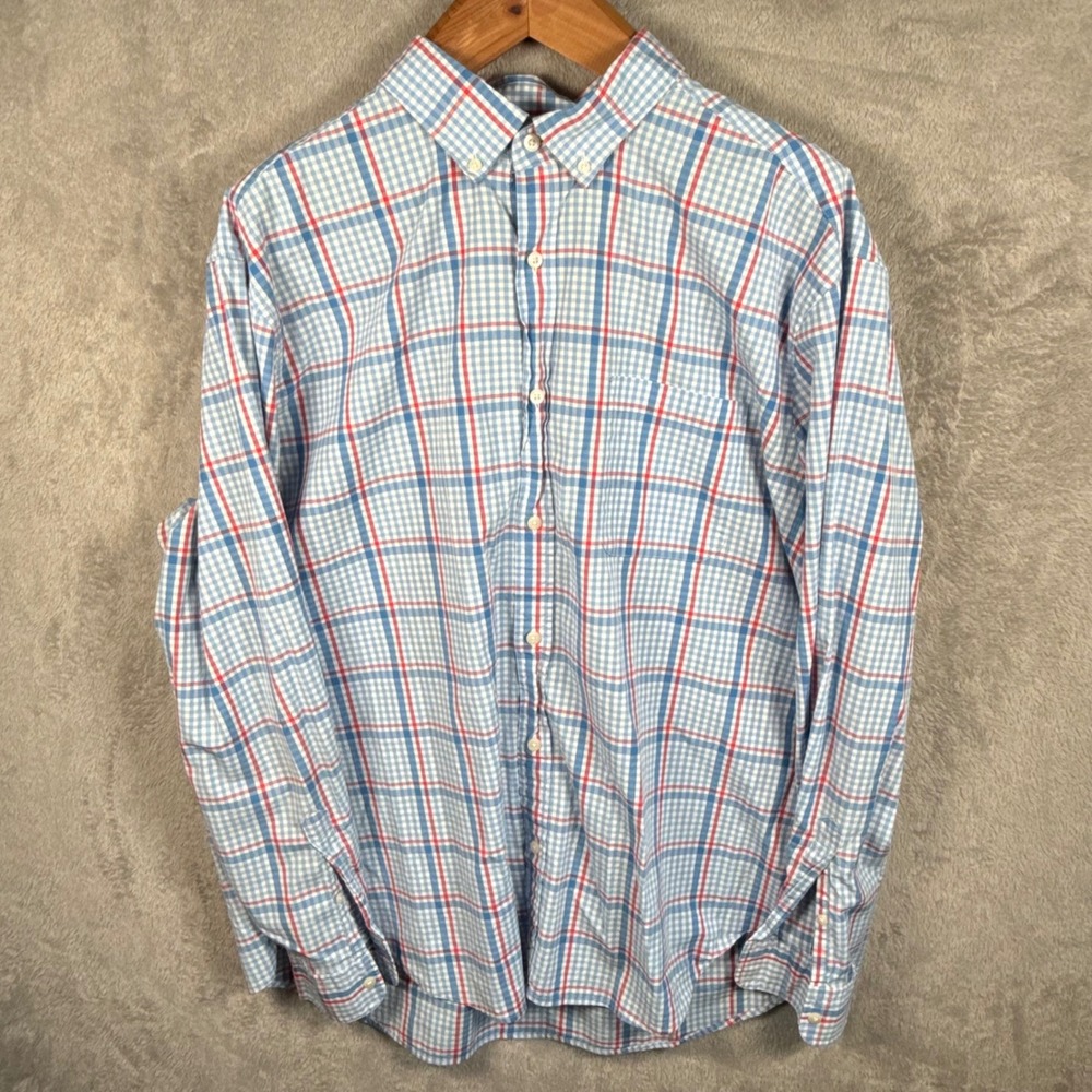 Vineyard Vines Murray Shirt Men XXL Blue Plaid L/S Classic Fit Button Down Prep